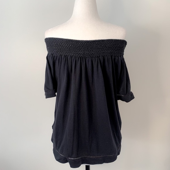 Roxy Hey Tonight Black Off-the-Shoulder Blouse Size Small - Picture 9 of 12